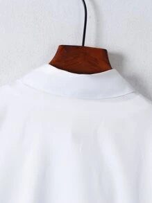 Manfinity Hypemode Áo sơ mi Nam Nút phía trước Con số Lá thư Đường phố - Đen và trắng - Xem 4