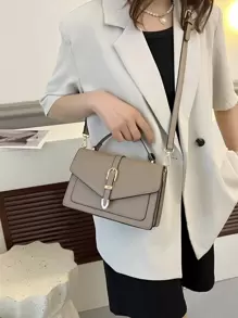 轻巧、商务休闲简约按扣方形包（两侧随机五金夹）适合少女、女大学生、新人及白领人士，非常适合办公室、大学、工作、商务、通勤、户外、旅行、郊游、时尚女士包包优雅