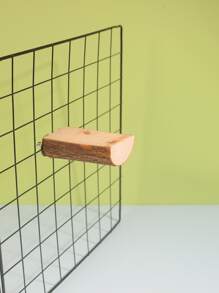 Tabla de salto de madera para ardilla y loro, juguete para mascotas y suministros para soporte de plataforma - Café integral - Ver 2