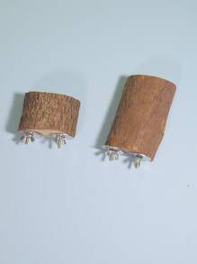 Tabla de salto de madera para ardilla y loro, juguete para mascotas y suministros para soporte de plataforma - Café integral - Ver 3