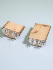 Tabla de salto de madera para ardilla y loro, juguete para mascotas y suministros para soporte de plataforma - Café integral - Ver 5