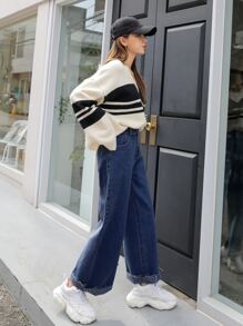 DAZY Raw Hem Wide Leg Jeans,Back To School Clothes