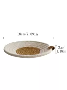 1入組雙色圓形編織首飾類收納託盤 - 彩色 - 查看 3