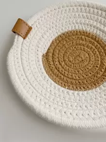 1入組雙色圓形編織首飾類收納託盤 - 彩色 - 查看 5