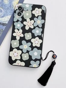 Floral Print Phone Case With Tassel,International Version, Not The Domestic Version - Multicolor - View 2