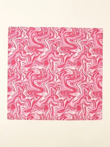 1pc Simple Printed 70cm Square Scarf, New Spring/Autumn Bandana For Women, Multifunctional As Waistband, Bag Accessory, Headband, Fashionable Scarf Bandana,Hair Band,Head Band Ideal For Dressing Up Your Look,School - Hot Pink - View 2