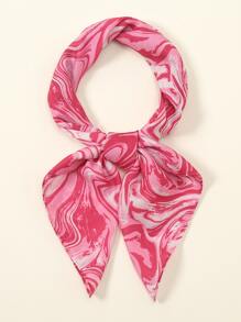 1pc Simple Printed 70cm Square Scarf, New Spring/Autumn Bandana For Women, Multifunctional As Waistband, Bag Accessory, Headband, Fashionable Scarf Bandana,Hair Band,Head Band Ideal For Dressing Up Your Look,School - Hot Pink - View 3