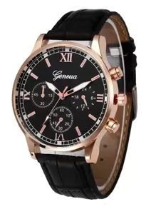 Men Triple Dial Quartz Watch - Black - View 1