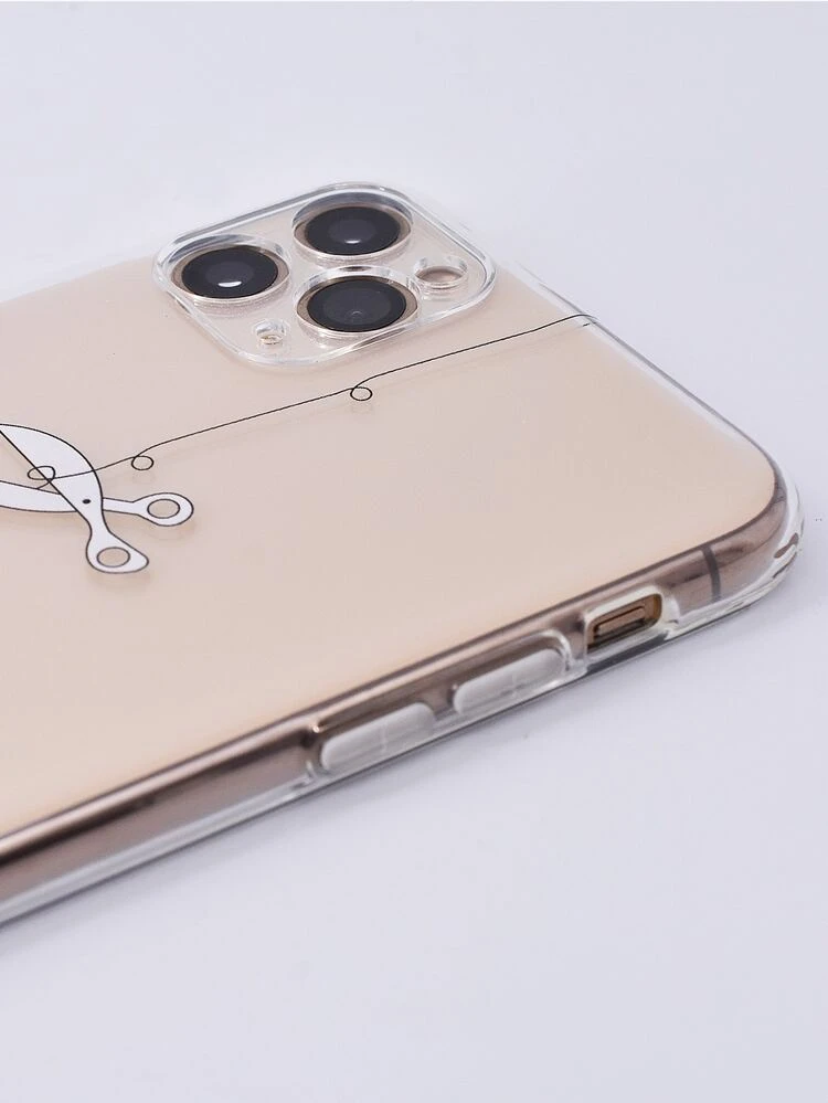 1pc Cartoon Graphic Clear Case Compatible With iPhone