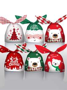 10pcs Christmas Pattern Candy Packaging Bag - Multicolor - View 1