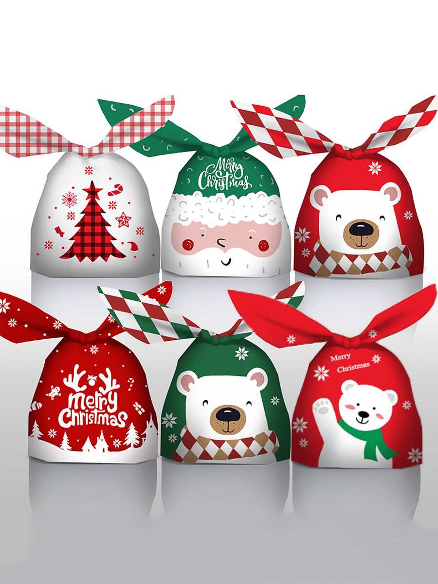 10pcs Christmas Pattern Candy Packaging Bag - Multicolor - View 1