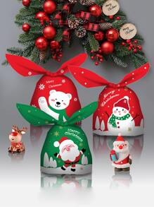 10pcs Christmas Pattern Candy Packaging Bag - Multicolor - View 2