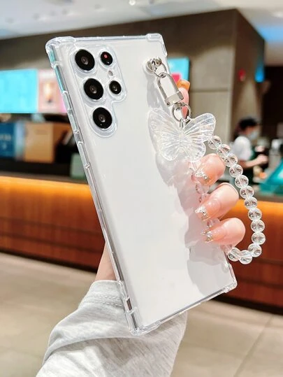 带手机挂绳透明手机壳带手带适用于 15/15Pro/15Plus/15Promax 防水防震防摔防刮