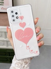 愛心圖案透明手機殼 - 無色 - 查看 1