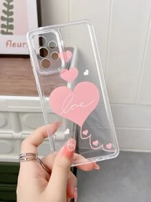 愛心圖案透明手機殼 - 無色 - 查看 4