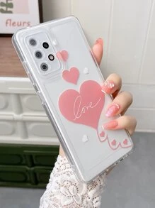 愛心圖案透明手機殼 - 無色 - 查看 5