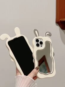 Rabbit Ear Decor Mirror Phone Case - Multicolor - View 2
