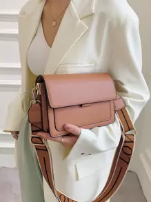 Mini Minimalist Flap Square Bag - Rust Brown - View 4