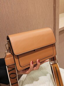 Mini Minimalist Flap Square Bag - Rust Brown - View 5