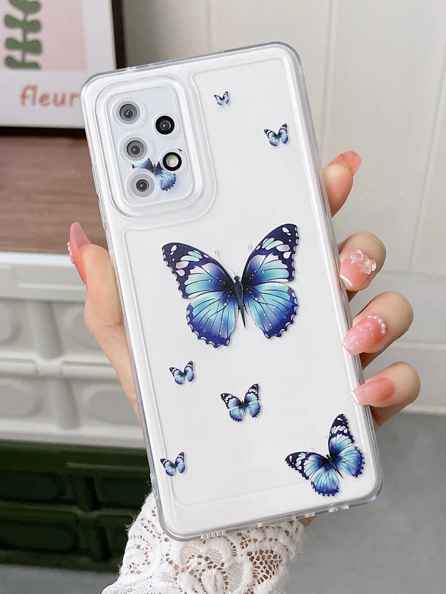 蝴蝶圖案透明手機殼