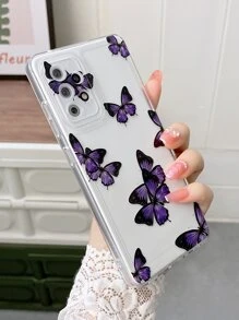 Butterfly Print Clear Phone Case - Clear - View 5