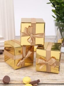 10入組金屬質感蝴蝶結裝飾禮物盒