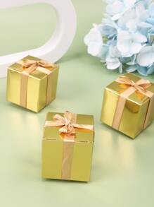 10入組金屬質感蝴蝶結裝飾禮物盒