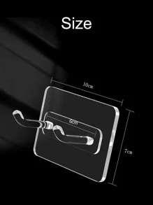 1入組多功能透明牆面掛鉤 - 無色 - 查看 3