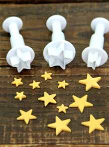 3入組星形設計餅乾印章 - 白色 - 查看 1