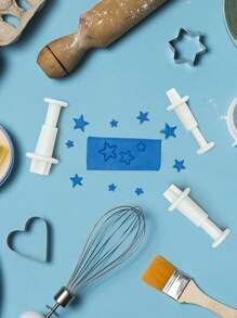 3入組星形設計餅乾印章 - 白色 - 查看 2