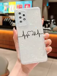Space Case Heartbeat Pattern Seashell Textured Cardboard Phone Case, Compatible With Iphone 15 Pro Max,International Version, Not The Domestic Version - Multicolor - View 1