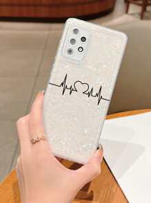 Space Case Heartbeat Pattern Seashell Textured Cardboard Phone Case, Compatible With Iphone 15 Pro Max,International Version, Not The Domestic Version - Multicolor - View 2