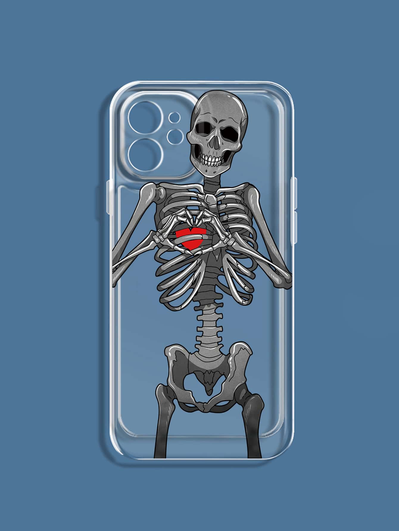 Funda de celular transparente estampado de esqueleto - Multicolor - Ver 1