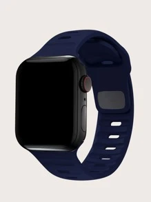 1入組素色防水錶帶適用於Apple Watch - 藍色 - 查看 1