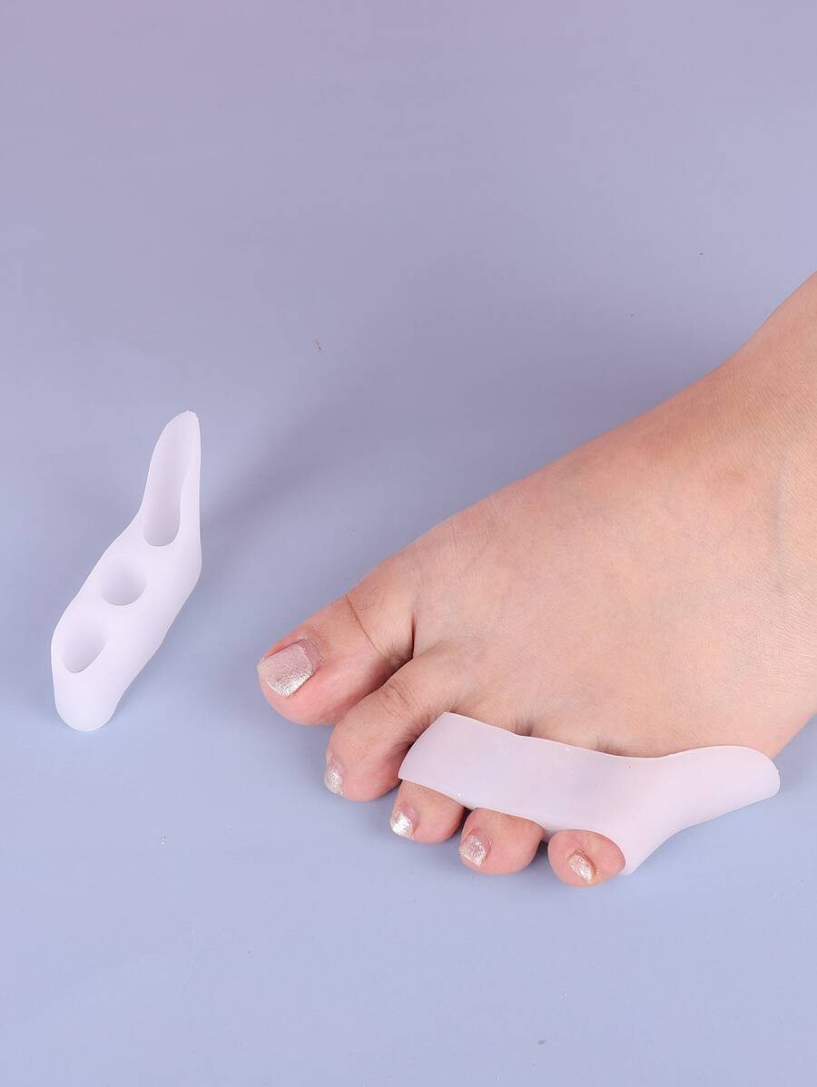1pair Silicone Toe Separators - White - View 1