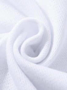 Manfinity Men Cartoon And Letter Graphic Drawstring Hoodie - White - View 4