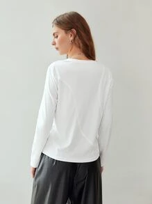 MOTF PREMIUM COZY SEAM T-SHIRT - White - View 3