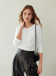 MOTF PREMIUM COZY SEAM T-SHIRT - White - View 4