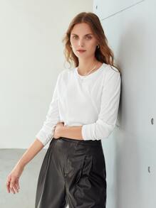 MOTF PREMIUM COZY SEAM T-SHIRT - White - View 8