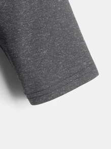 SHEIN Toddler Boys Colour Block Letter Graphic Tee - Dark Grey - View 4