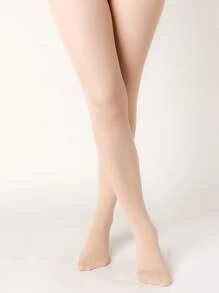 1 par de pantimedias de tono de piel de Color sólido para mujer, medias básicas simples y elegantes