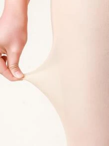 1 par de pantimedias de tono de piel de Color sólido para mujer, medias básicas simples y elegantes