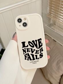 LOVE NEVER FALLS Creative English Quote Phone Case Compatible With Samsung And Apple - Beige - View 1