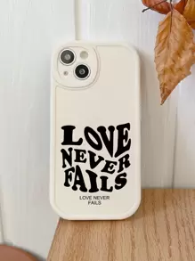 LOVE NEVER FALLS Creative English Quote Phone Case Compatible With Samsung And Apple - Beige - View 3