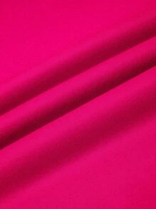 SHEIN LUNE 大碼花卉圖案和人像圖案加絨內裏運動衫 - 玫紅色 - 查看 6