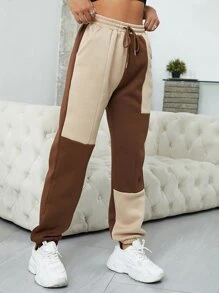 SHEIN EZwear 1入組雙色腰部抽繩衛褲 - 彩色 - 查看 6