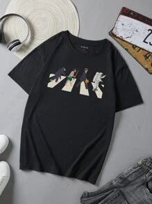 Men Figure Graphic Tee - Black - View 1