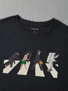 Men Figure Graphic Tee - Black - View 5