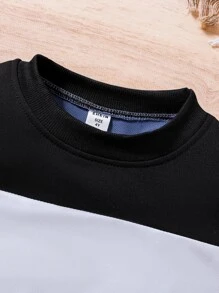 Toddler Boys Colour Block Pullover & Letter Graphic Joggers - Multicolor - View 7