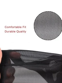 1pc Plain Breathable Wig Cap - Black - View 4